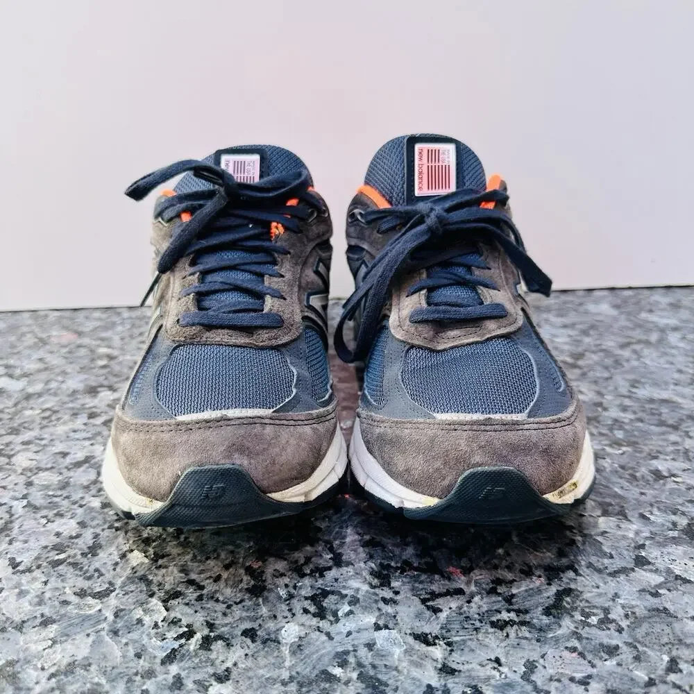New Balance 990v4 W990NV4 Running Shoes Navy Orange Women's Sz 10 B Made in USA